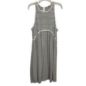 POL Black and White Striped Dress
